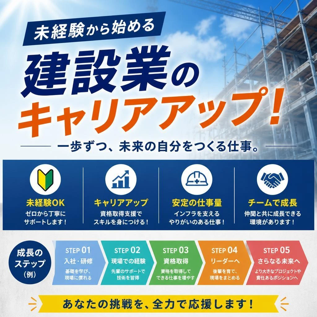 未経験から始める建設業のキャリアアップ！