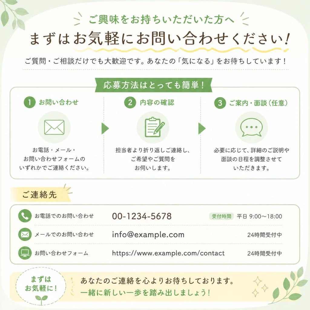今すぐお問い合わせを！