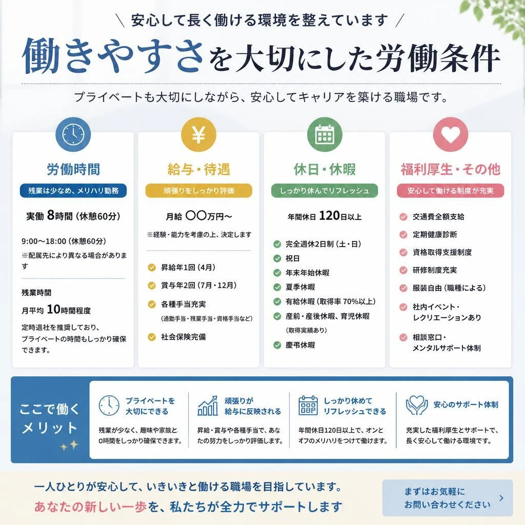 安心の労働条件とは？