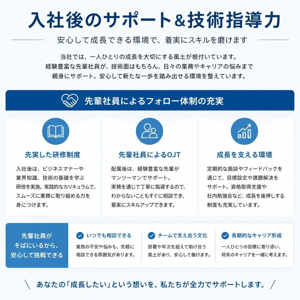 現場でのサポート体制