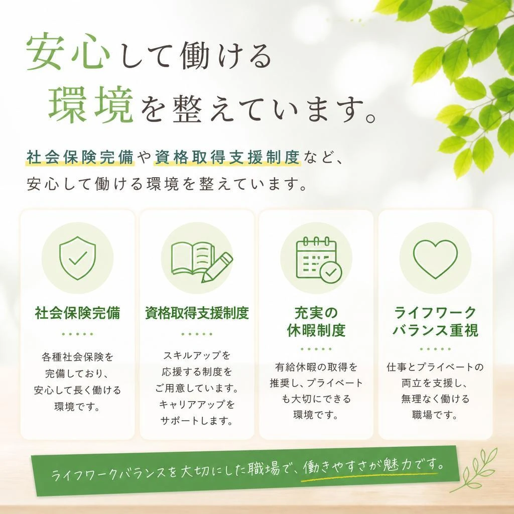 安心の福利厚生