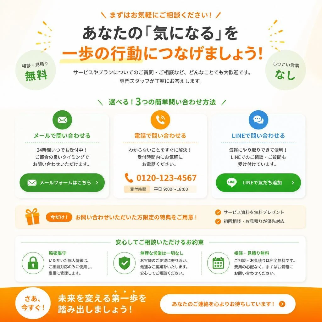 今すぐお問合せを！