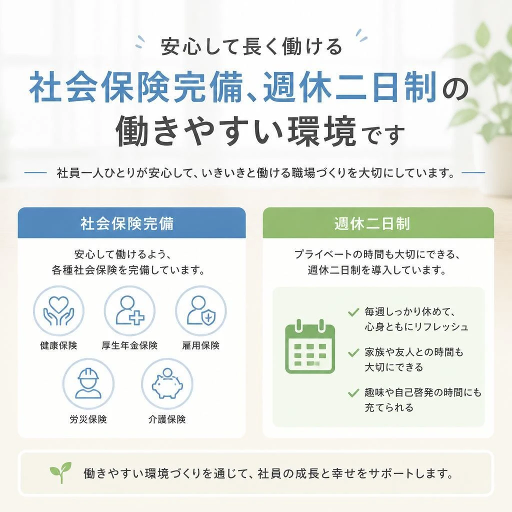 働きやすい環境と福利厚生