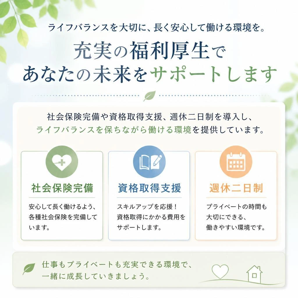 4. 福利厚生 - 安心して働ける環境