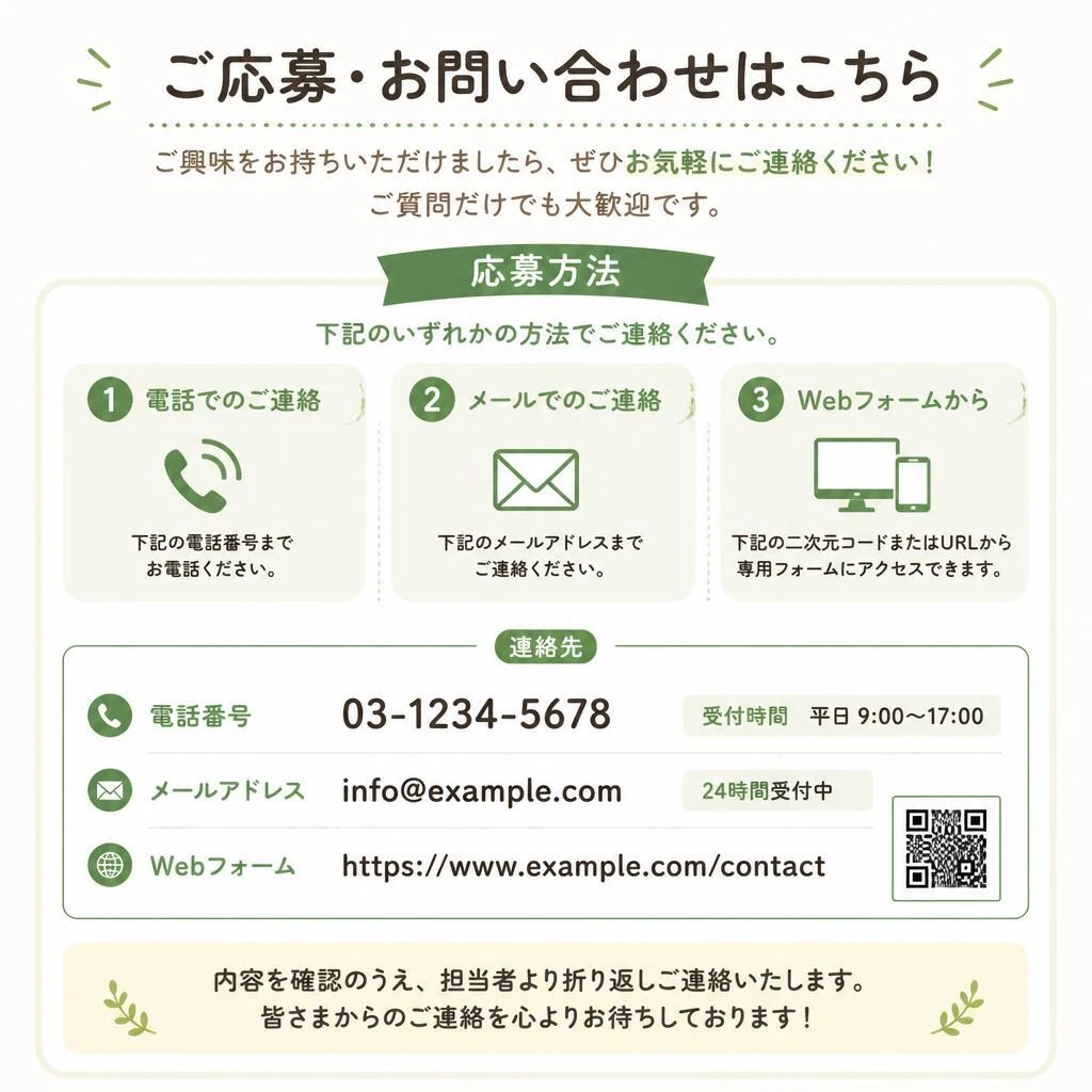 7. お問い合わせと応募方法