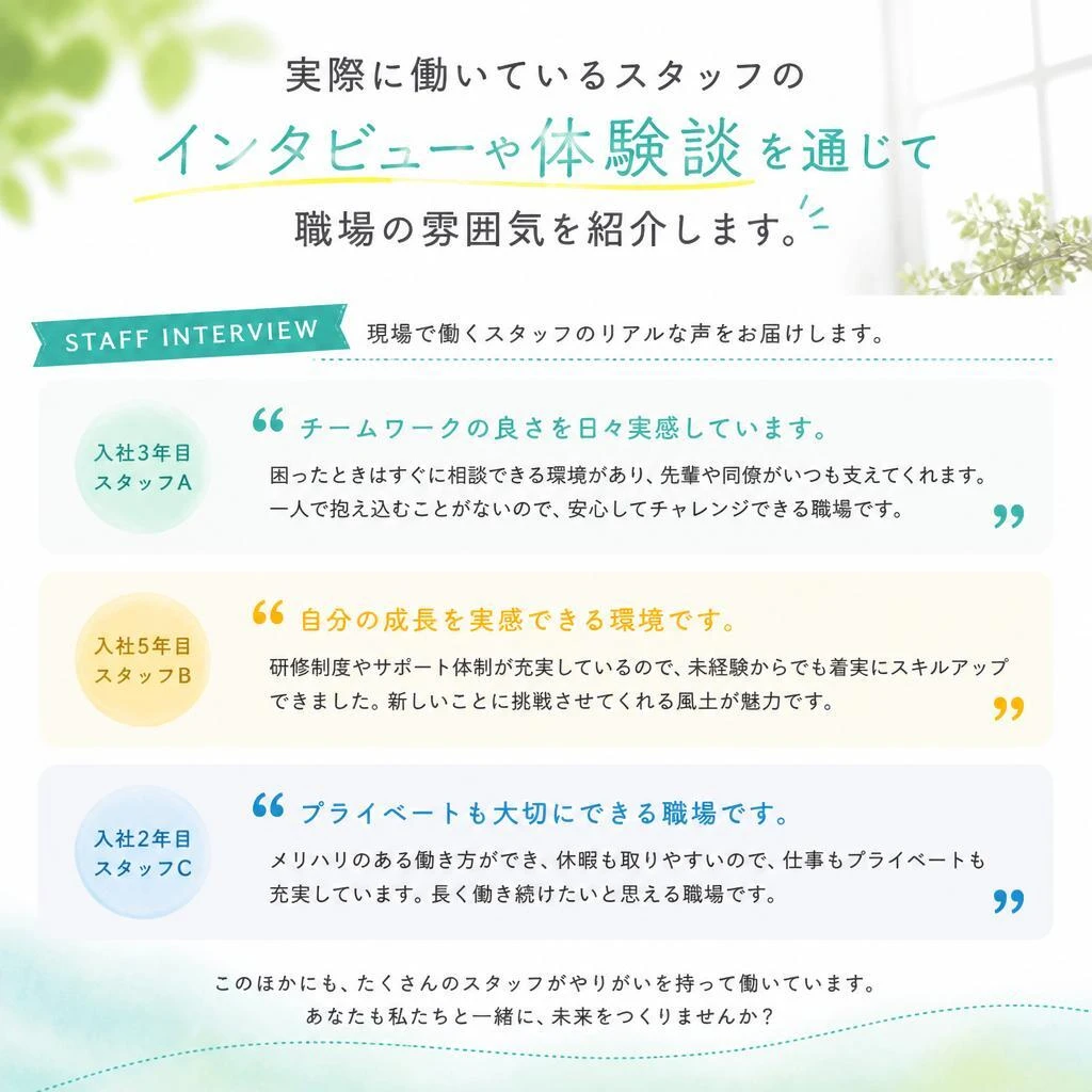 5. スタッフの声