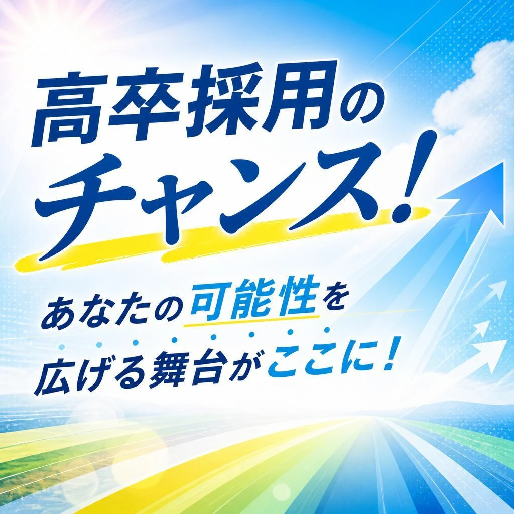 高卒採用のチャンス！あなたの可能性を広げる舞台がここに！