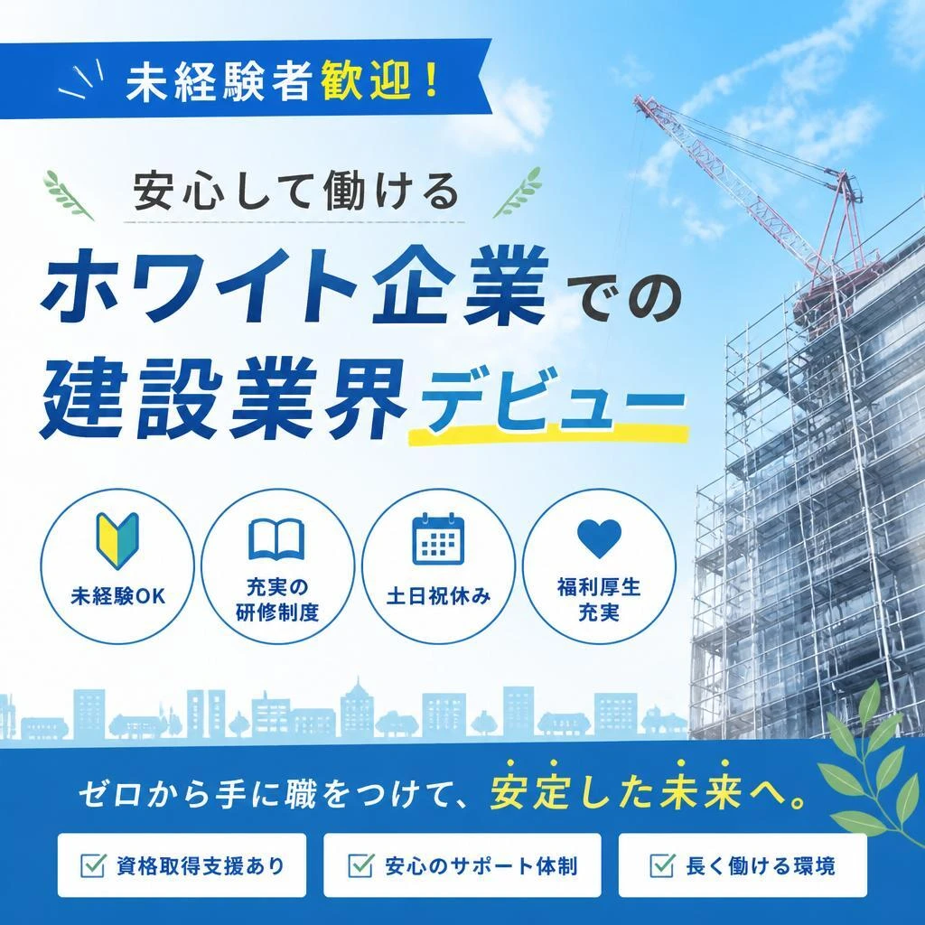 未経験者歓迎！安心して働けるホワイト企業での建設業界デビュー