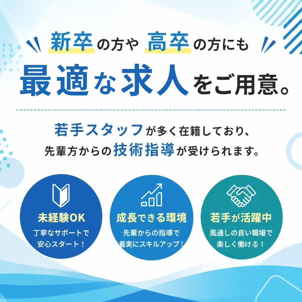 高卒求人も多数！若い世代をサポート