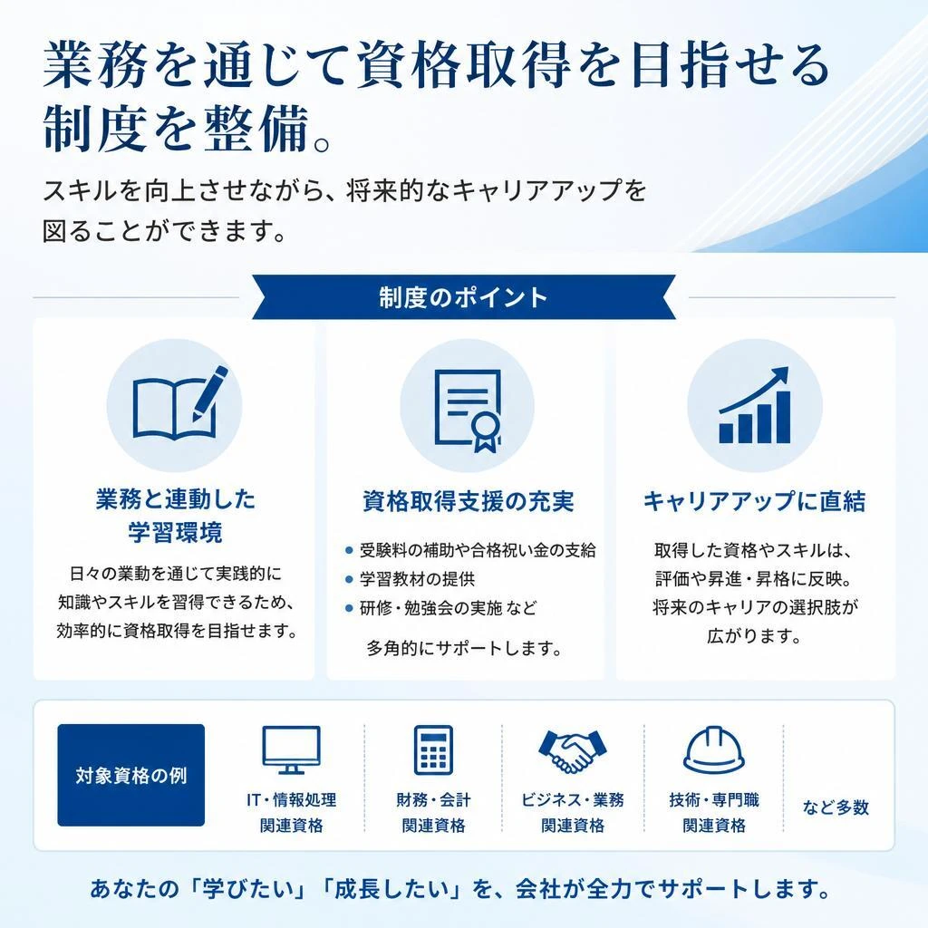 資格取得支援制度でキャリアアップ