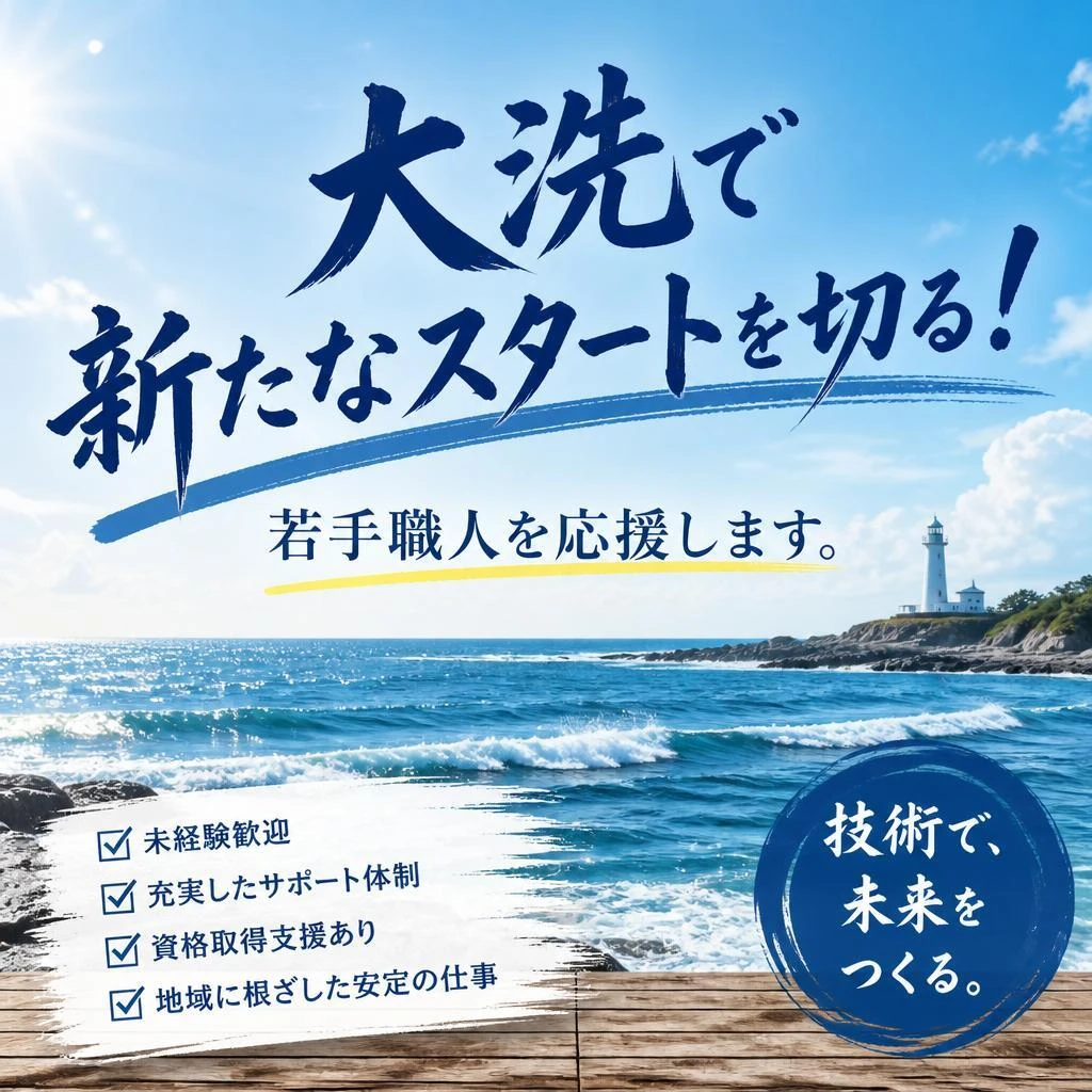 大洗で新たなスタートを切る！若手職人を応援します。