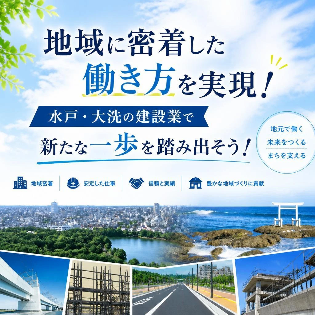 地域に密着した働き方を実現！水戸・大洗の建設業で新たな一歩を踏み出そう！