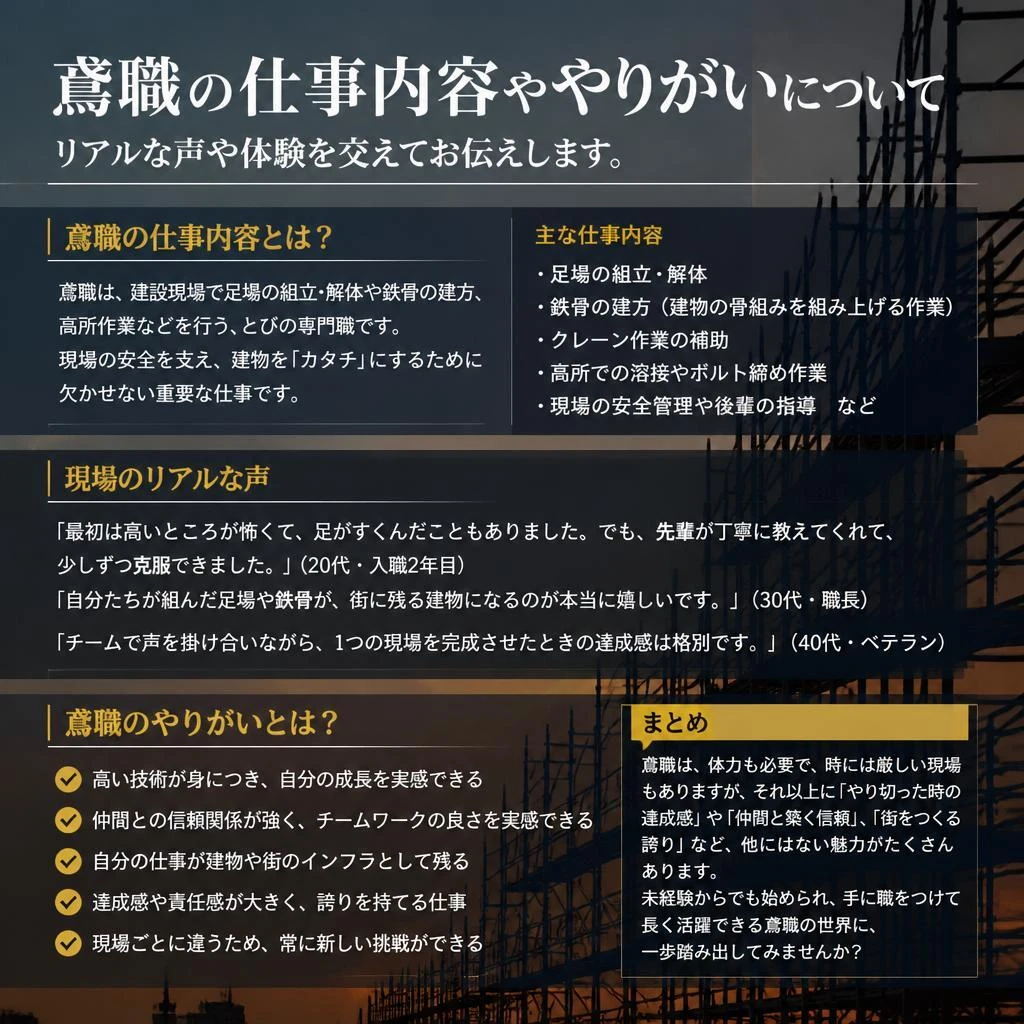 鳶職の魅力とは？