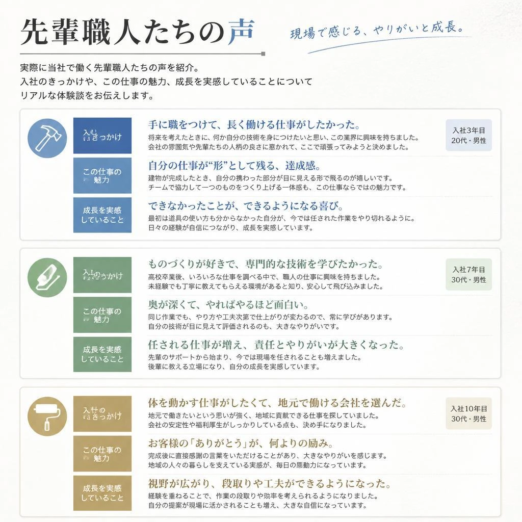 先輩職人の声