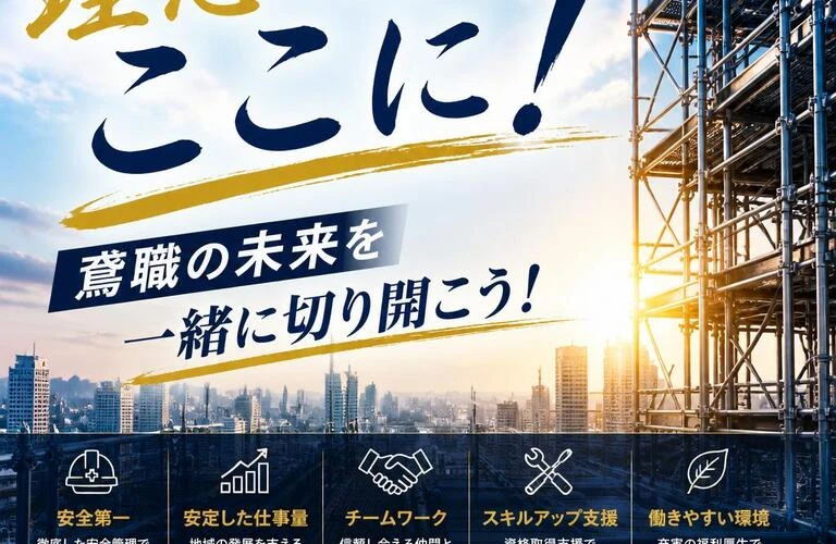 理想の職場がここに！鳶職の未来を一緒に切り開こう！