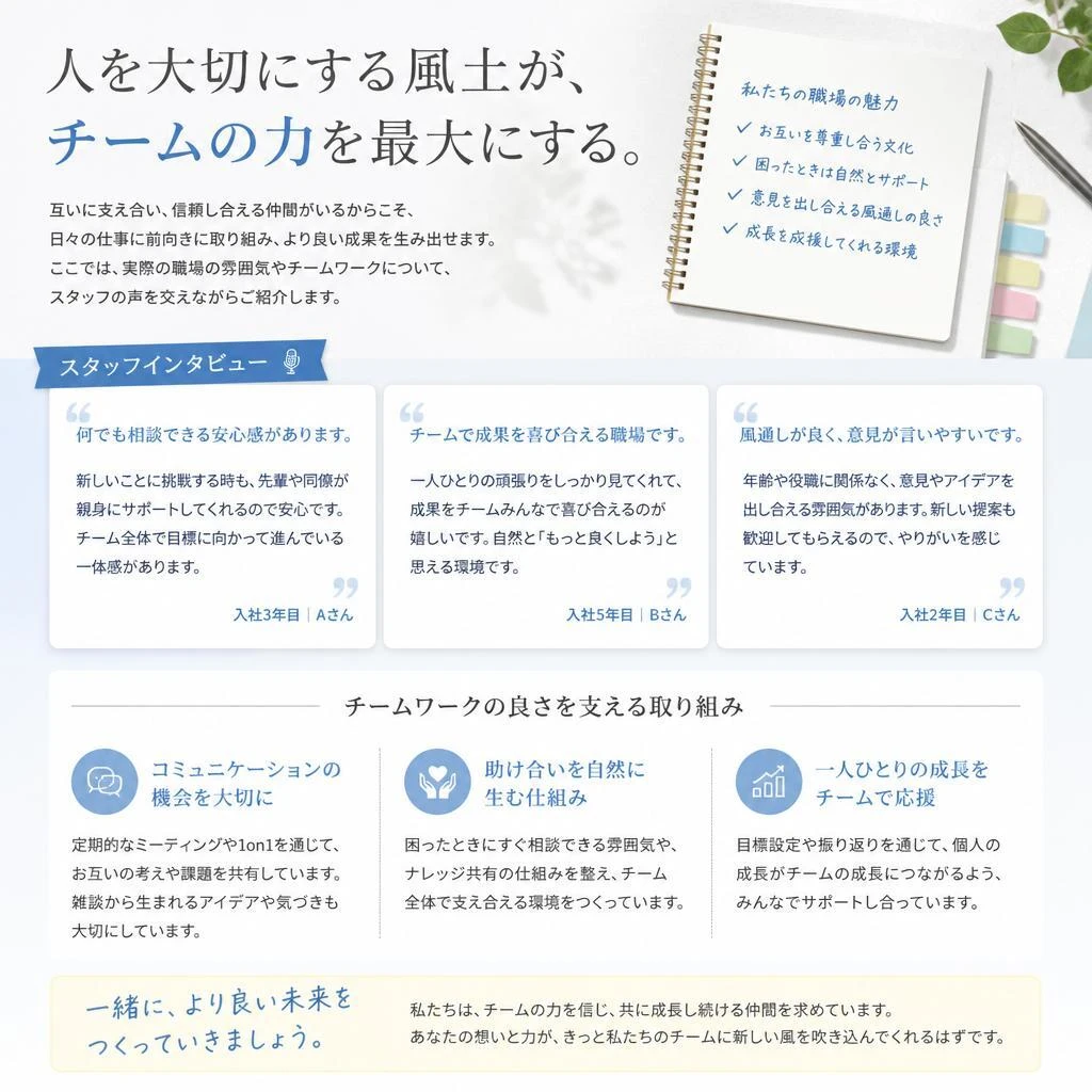 実際の職場の雰囲気