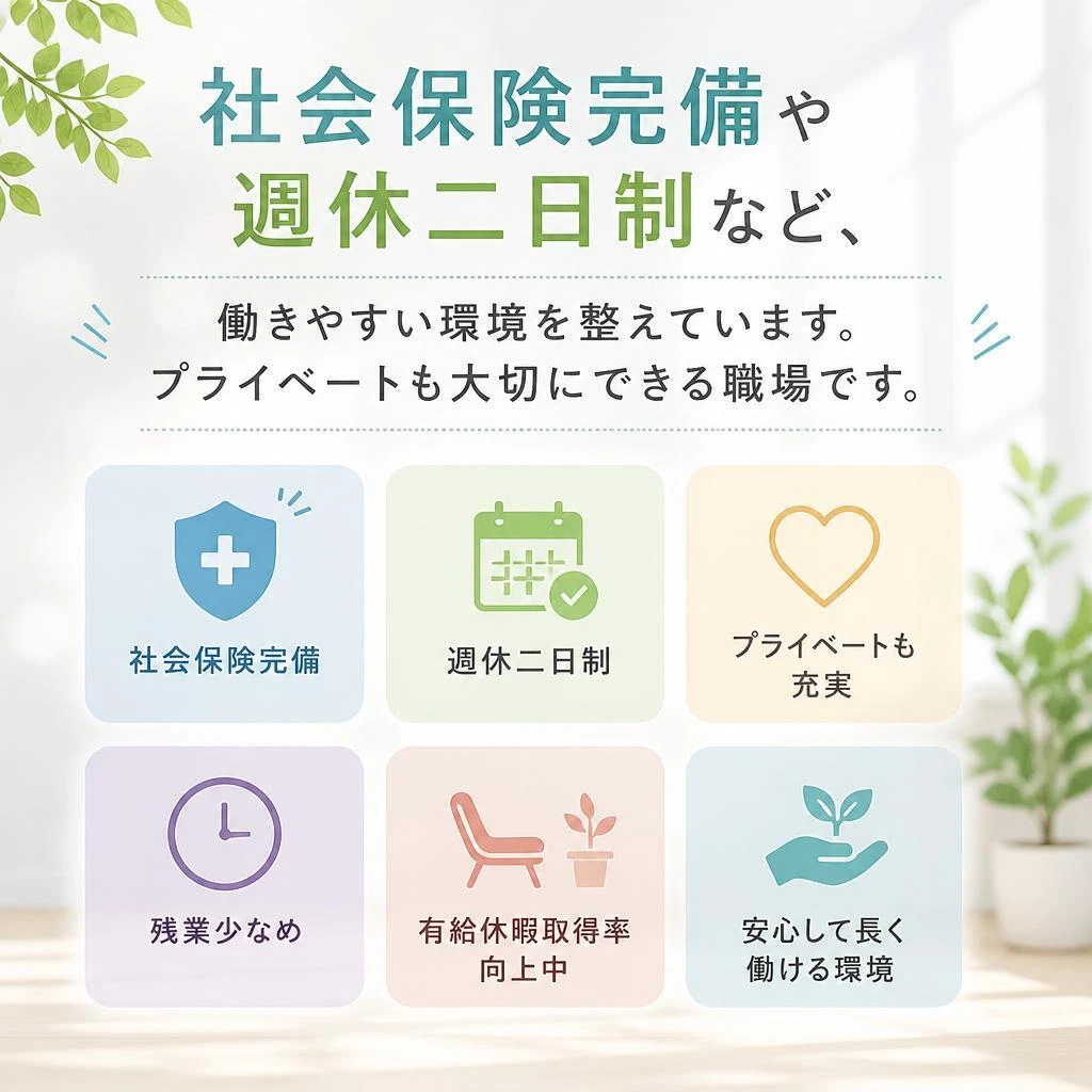 ホワイト企業として安心して働ける